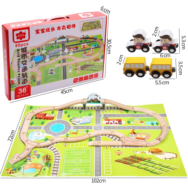 

MWZ Children Early Childhood Educational Toy City Traffic Camera Track Building Blocks Creative Assembled Small Train Boy