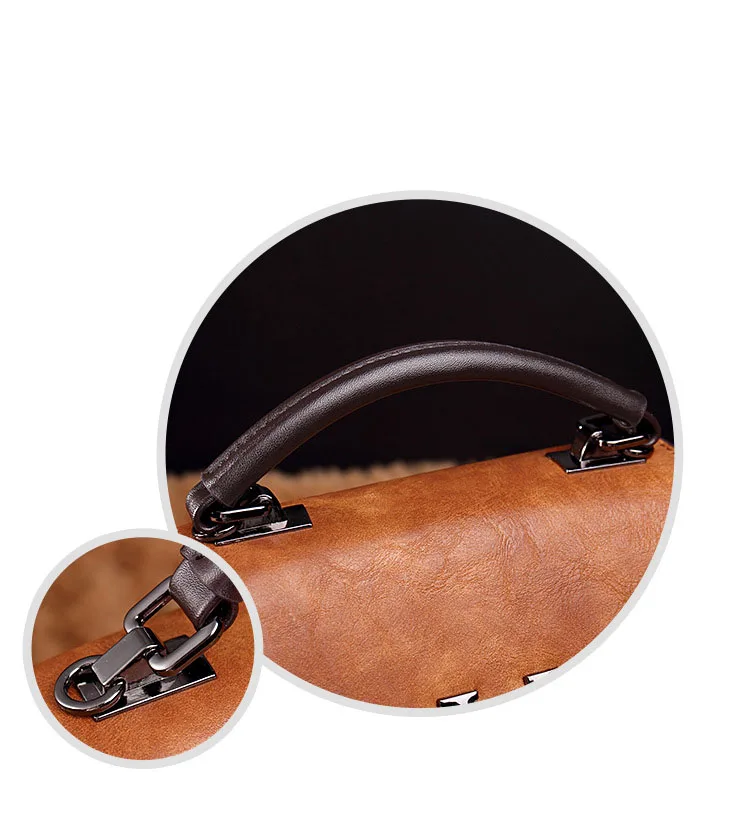 Cow Leather Women Shoulder Bags 2021 Solid Color Crossbody Messenger Purse Retro Top-Handle Bag Tote Shopping Handbags