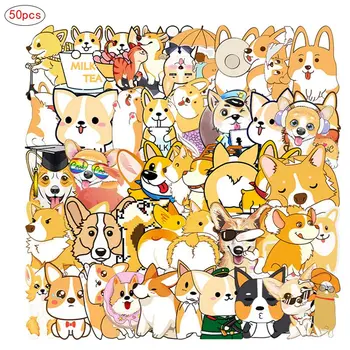

50pcs Self-adhesive Cute Corgi Dog Scrapbooking Stickers Fruits DIY Craft Sticker Pack Photo Albums Diary Decor