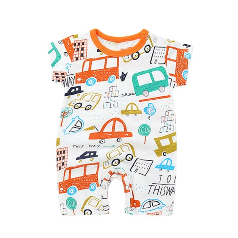 

Infant Baby Boy Girl Spring Summer Romper Short Sleeve Cartoon Printing Cotton Rompers Costumes