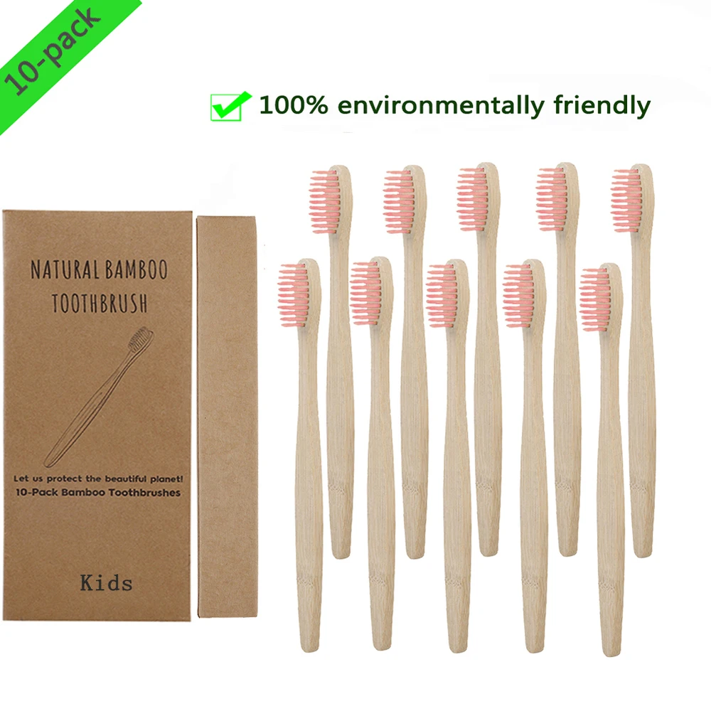 10pcs/set Child Soft Bristle Toothbrush for Children Teeth Bamboo Training Toothbrushes Baby Dental Care Tooth Brush