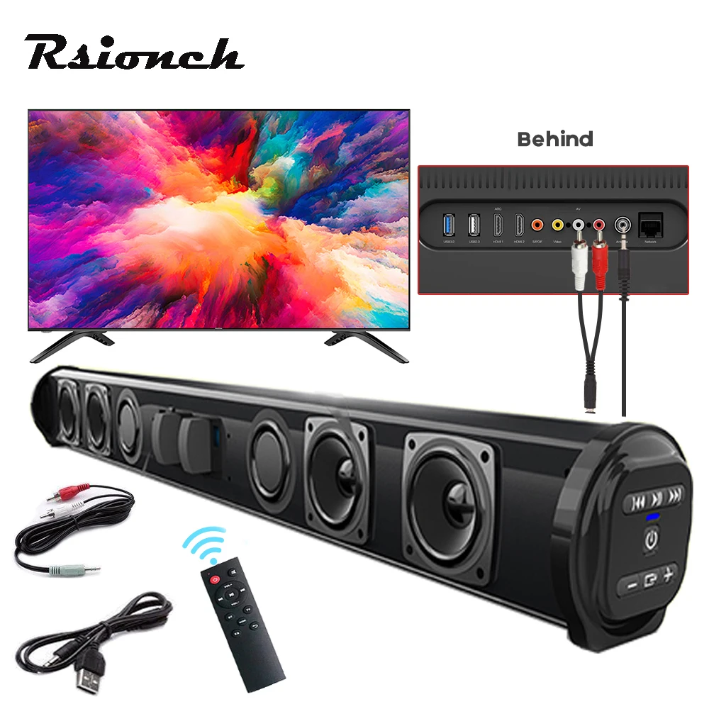 

Column Powerful Home Theater TV Sound Bar Speaker Wired Wireless Bluetooth Surround Soundbar for PC TV Outdoor Speakers Remote