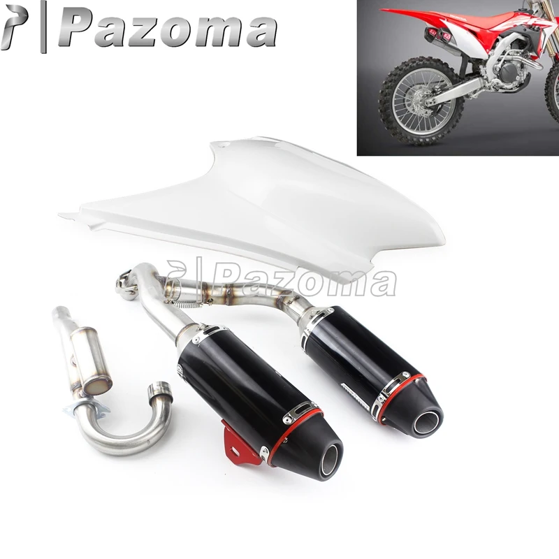 25 Hp Dirt Bike Silencer Motorcycle Exhaust System Complete Motocross Double Muffler For Honda