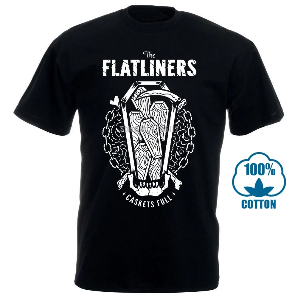 

Print T Shirt Men Brand Clothing The Flatliners Caskets Full Men'S Round Neck Cotton T-Shirt