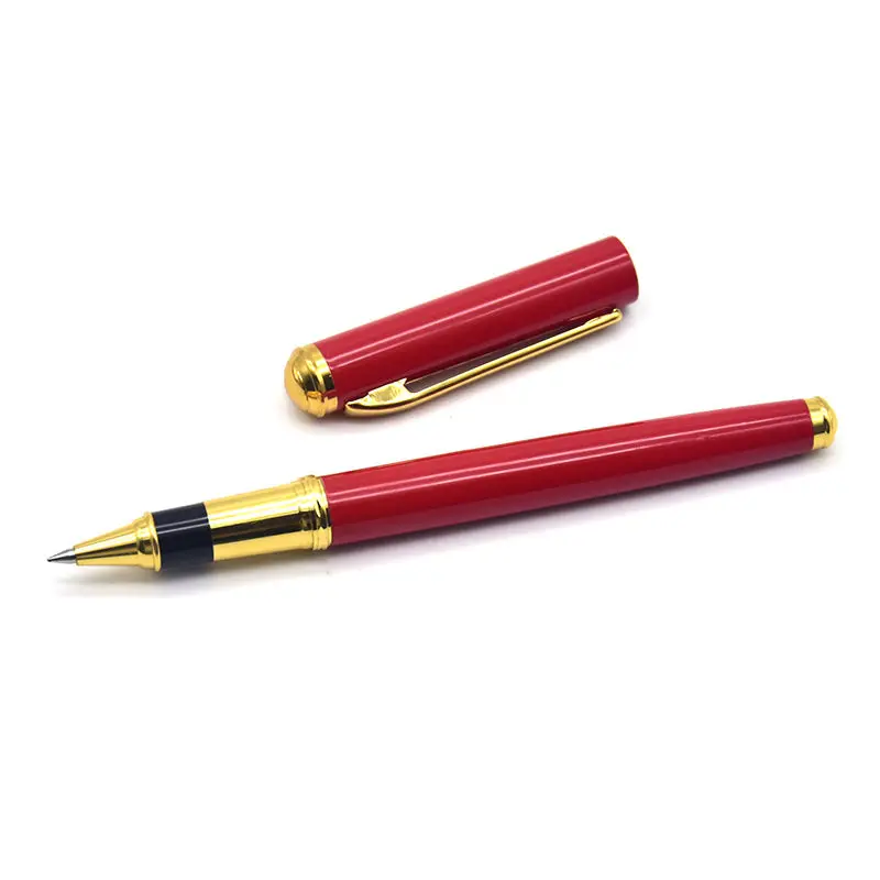 CCCAGYA A027 0,5mm красный гель офисная деловая ручка металлическая ручка для подписи для студента школьный канцелярский подарок ручка - Цвет: Pen - Black ink