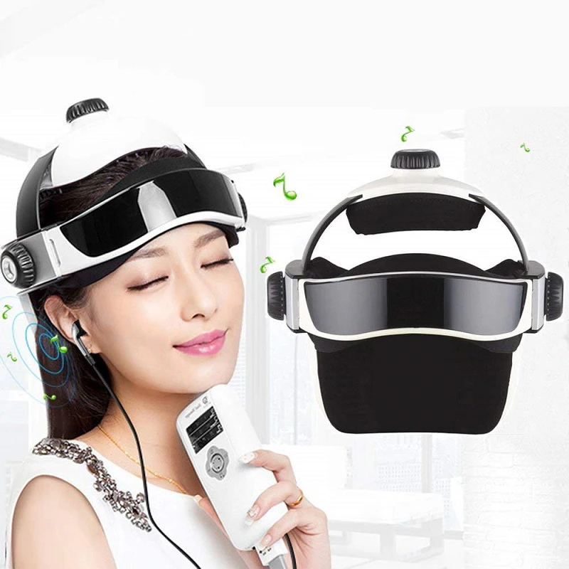 

New Electric Head Massager Intelligent Air Pressure Vibration Finger Press Relaxation With Music Soothing Relax Helmet