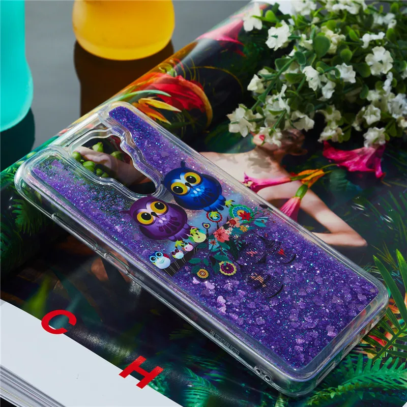 Redmi Note 9 Soft Case on For Funda Xiaomi Redmi Note 9 Case Xiomi Redmi Note 9 Cover Dynamic Liquid Glitter Phone Cases Etui xiaomi leather case case