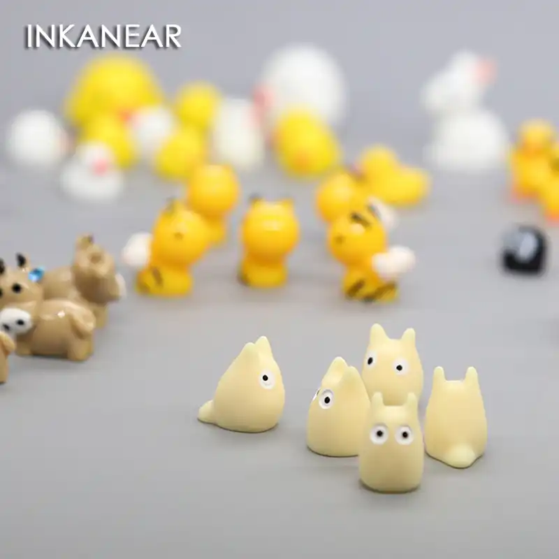 5 pçs mini pintainho coelho vaca ovelha animal micro jardim de fadas miniatura/terrário/suculenta decoração ornamentos diy acessórios
