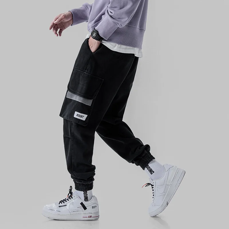 

2019 Autumn Clothing New Style Bib Overall MEN'S Casual Pants Autumn And Winter Large Pocket Loose-Fit Sports Ankle Banded Pants