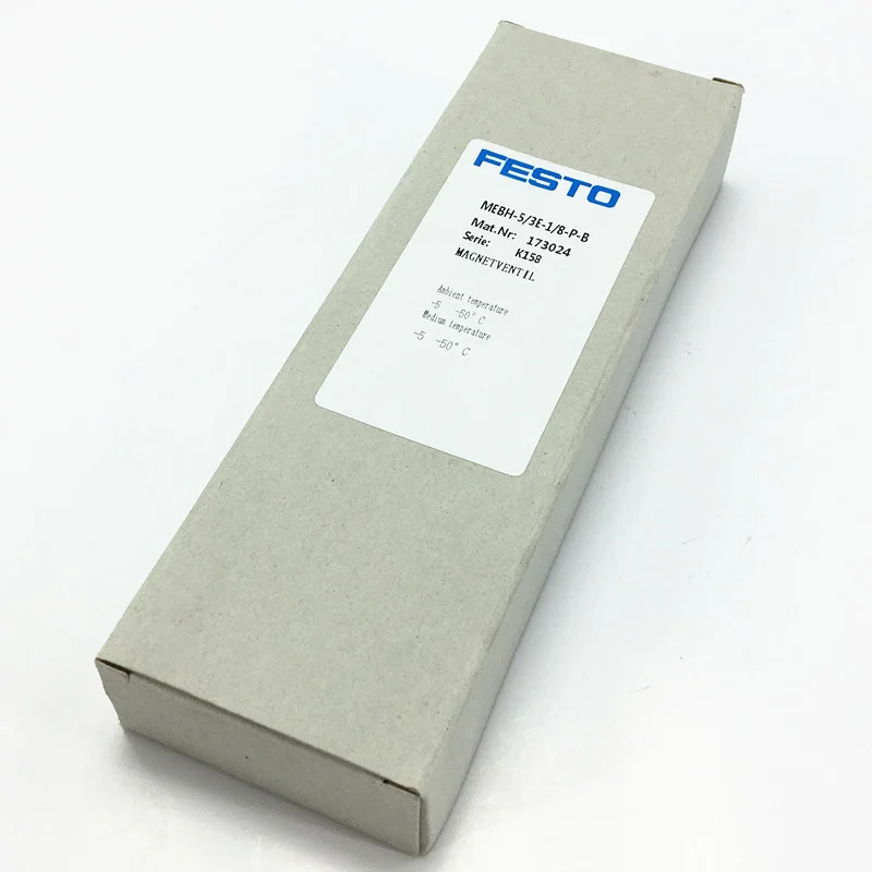 MEBH-5/3E-1/8-P-B 173024 DC24V FESTO СОЛЕНОИДНЫЕ клапаны одинарный соленоид с EB соленоидной катушкой серия MEBH пневматические компоненты