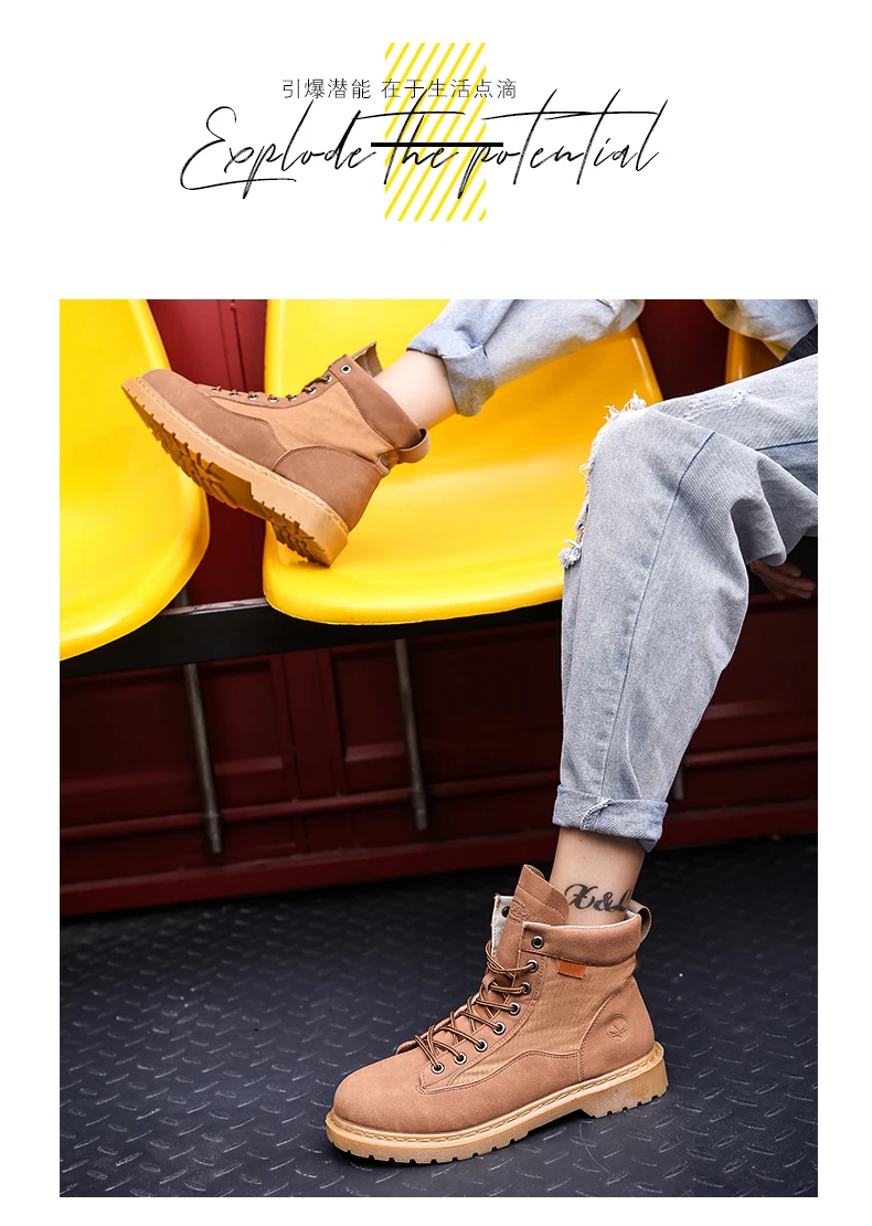 Men anti-slip breathable ankle boots waterproof high street fashion doc martens boots black grey brown lace up round-toe motorcycle boots soft comfortable work shoes safety (26)
