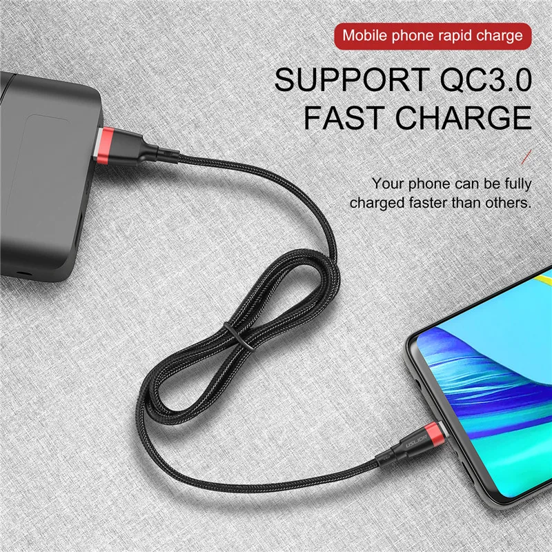 USLION Micro USB Cable 3A Fast Charging USB Data Cable Cord for Samsung Xiaomi Redmi Note 4 5 Android Microusb Fast Charge 3M 2M