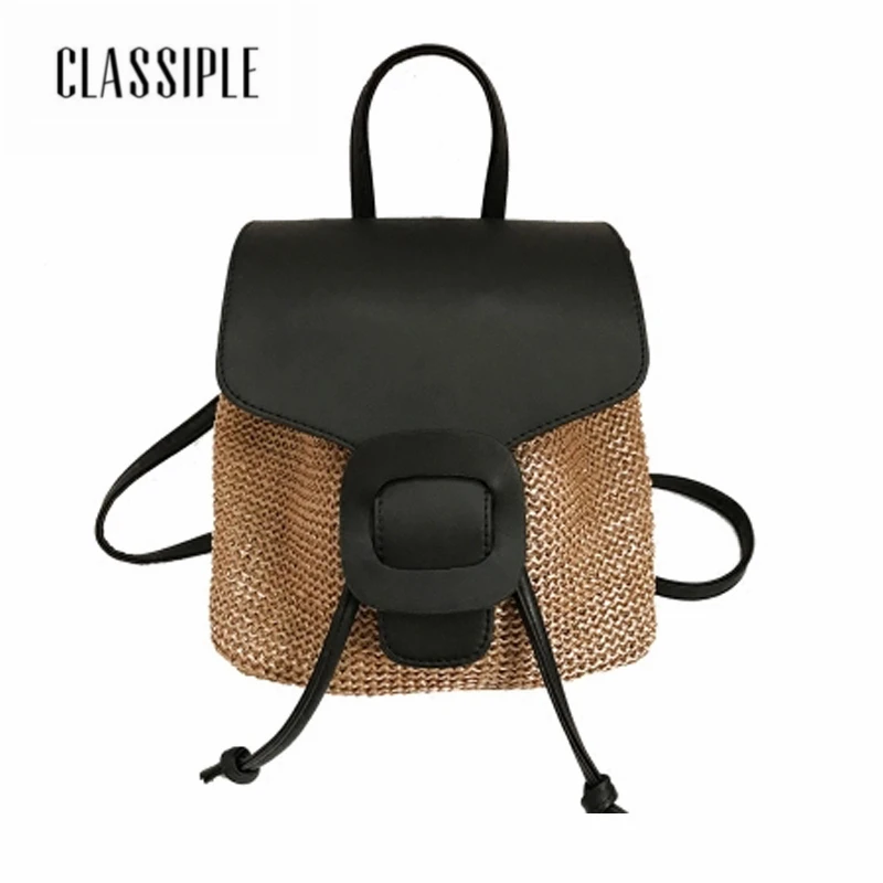 

Women Backpack Hot Sale Fashion Causal Bags High Quality Woven Beach Ladies Summer Leisure Travel Backpack Girls Backpack School