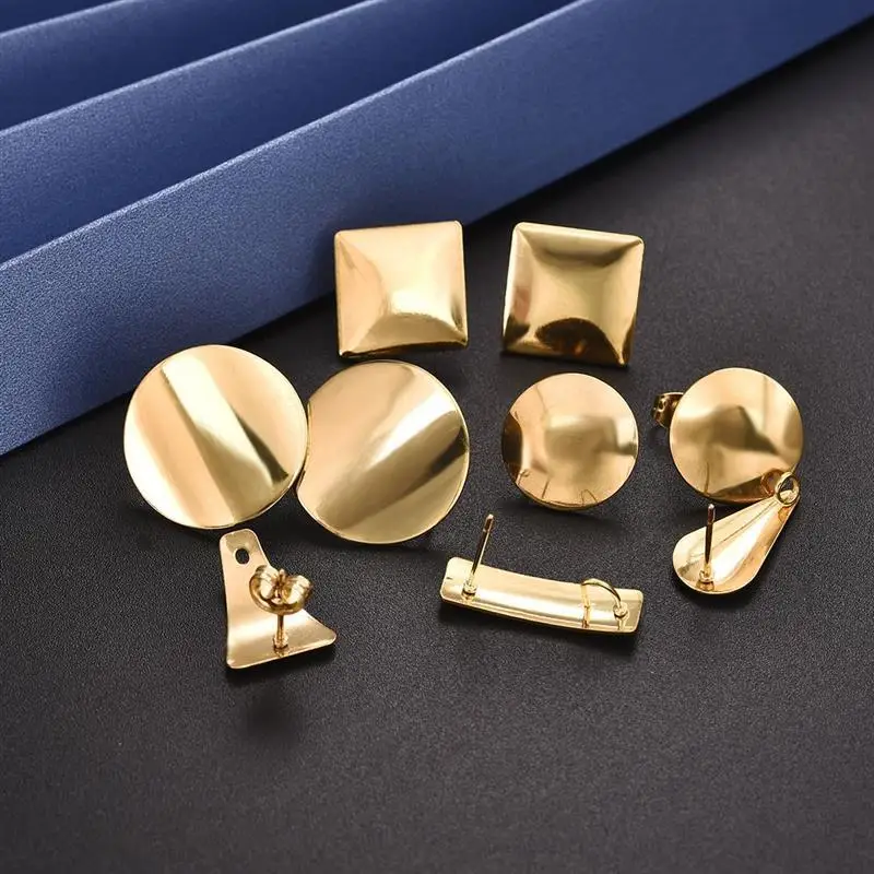 Stainless Steel Geometric Round Earring Stud Golden hollow Flowers Earrings 4 H14b1bac9f56d429ea5e0fc5f9bb68aa6J