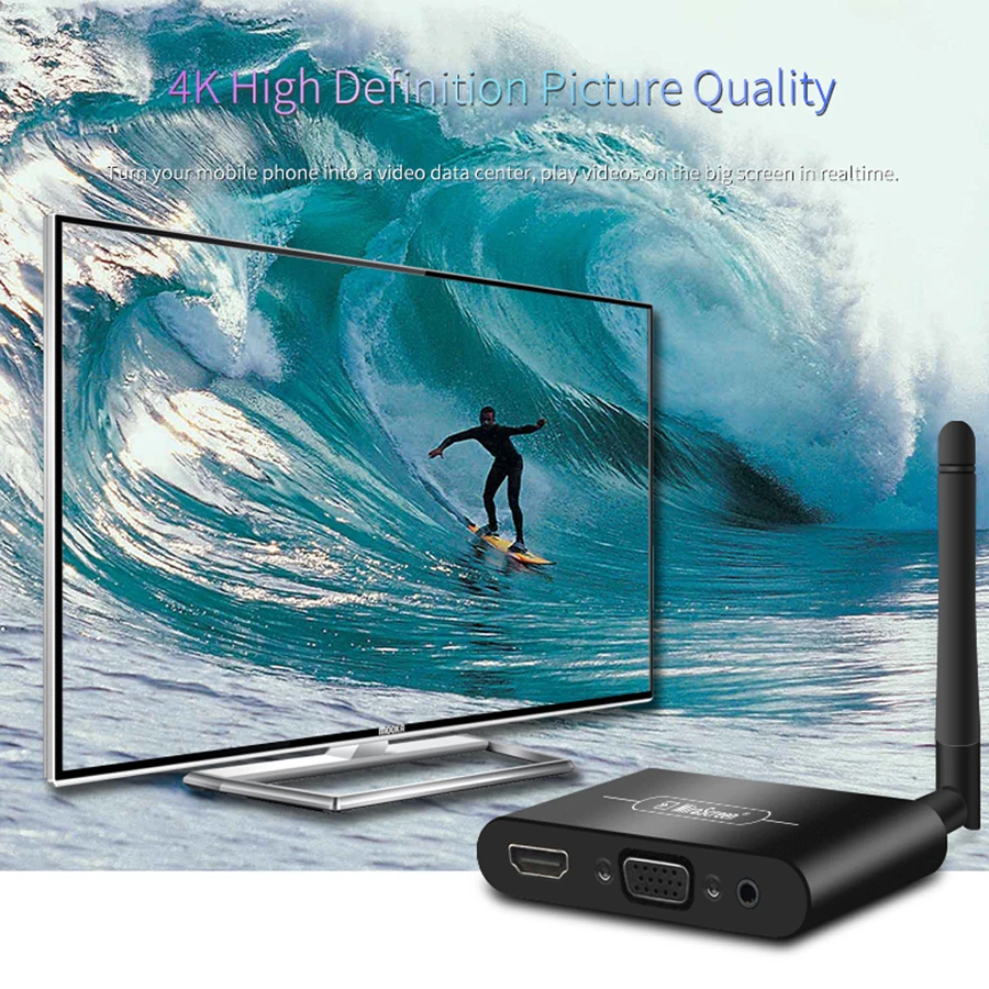 Mirascreen X6W Plus беспроводной Miracast 5G 4K беспроводной дисплей адаптер 3 в 1 HDMI VGA AV 1080P wifi Дисплей приемник ключ