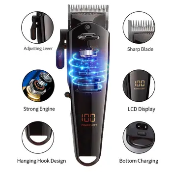 

Professional Hair Clippers Men Trimmer Adjustable Blade Barber Grooming Kit Electric Haircut Cutting Machine