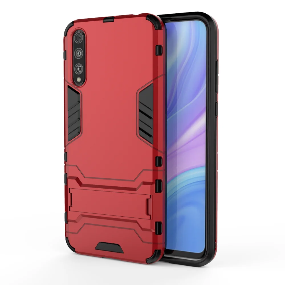 red Чехол tigenkeyдля huawei Enjoy 10 S, задняя крышка с подставкой, противоударный чехол - Цвет: red
