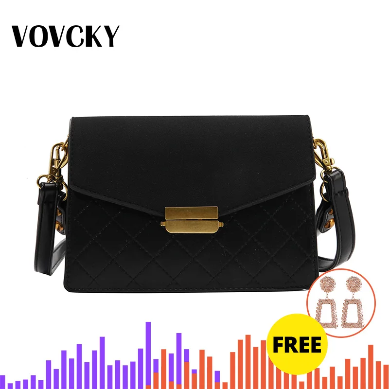 

Women Vintage Scrub Leather Handbag Shoulder Bag Lady Small Flap Crossbody Bag Diamond Lattice Handbags Messenger Bags Feminina