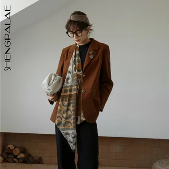 

SHENGPALAE 2020 Spring New Products Fashion Retro Short Paragraph Loose Casual Suit Jacket Female PA717