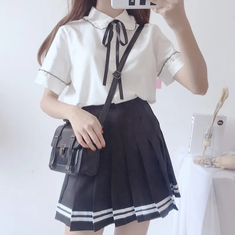 

2019 students half sleeve school uniforms japan and south korea jk uniforms school clothes seifuku school dress Full Sets