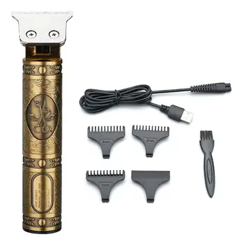 

Profession Retro Carving Electric Hair Clippers Beard Trimmer Barber Grooming Kit Rechargeable Cordless Haircut Machine