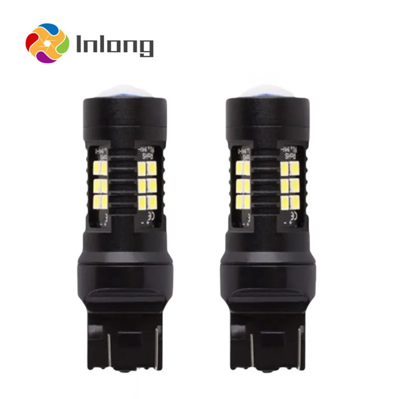 2 шт. 1200Lm T20 W21W светодиодный W21/5 Вт светодиодный WY21W 7440 7443 светодиодный лампы T25 3157 3156 p27/7 Вт автомобильный тормозной фонарь заднего хода 12 В LED лампа отложным воротником Signa
