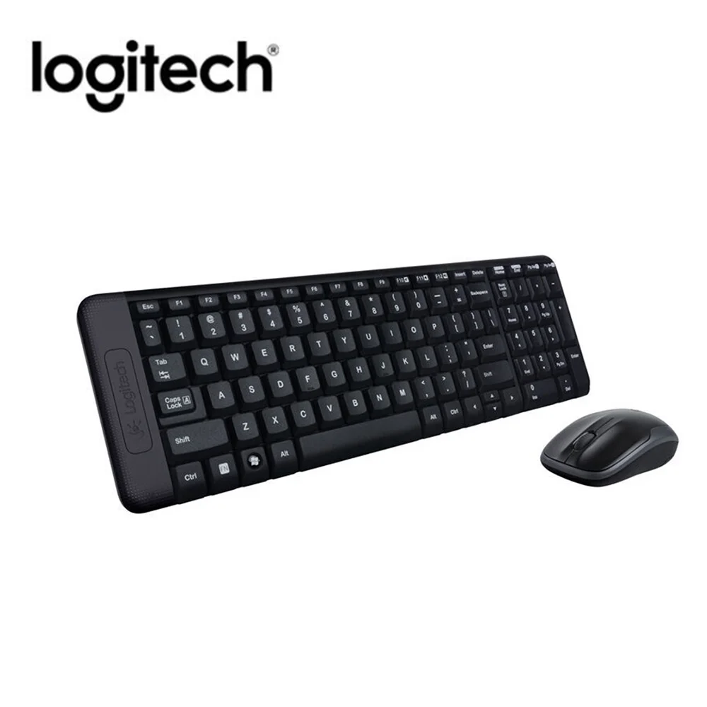 Logitech MK220 игровая клавиатура мышь комбо 2.4GH Беспроводной клавиатура с USB приемник для настольный компьютер ПК ноутбук и умные ТВ