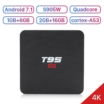 

T95 S2 TV Box Android 7.1 Amlogic S905W Quad Core 1GB/2GB RAM 8GB/16GB ROM Smart tv Box 2.4Ghz Wifi T95S2 4K H.265 Set Top BOX