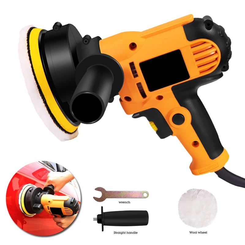 

Electric Polishing Machine Wrench Handle Hair Wheel Yellow Car Polisher Waxing