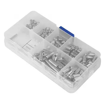 

212 Pcs Grub Screw M5 A2-DIN916 304 Stainless Steel Hex Socket Concave End Set Screw Set Hex Socket Screw
