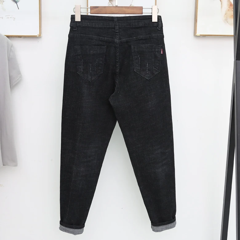 Autumn Large plus size jeans women Harem Pants Female Simple casual High Waist trousers Jeans Fashion Legging Loose Fat