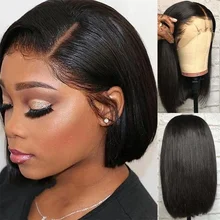 Bob Wig Lace Front Human Hair Wigs Hd Transparent Lace Frontal Wig Bob Straight YoungFace 13x4 Lace Front Human Hair Bob Wig
