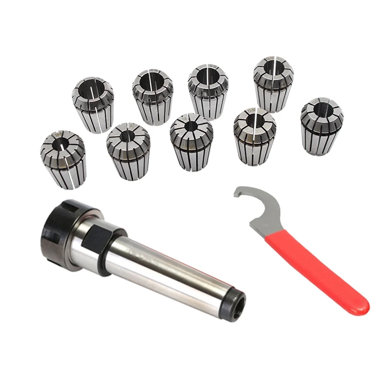 

9Pcs ER32 Spring Collets + 1PCS MT3 M12 ER32 Collet Chuck Morse Taper Holder for CNC Milling Lathe Tool