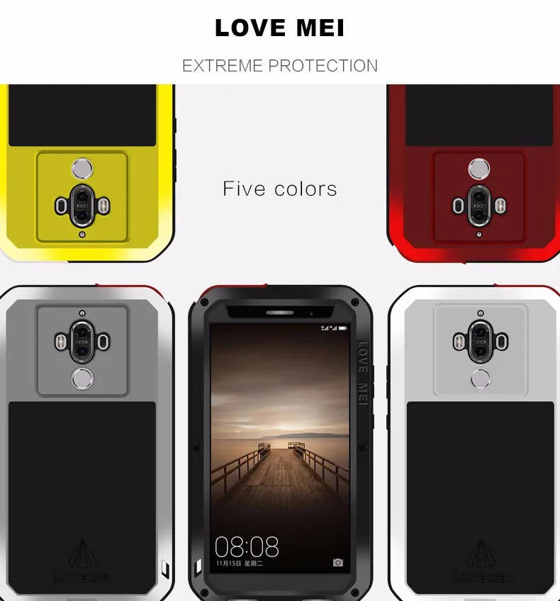 LOVE MEI мощный чехол для huawei mate 20 Lite 9 чехол для телефона для huawei mate 9 Pro противоударный алюминиевый Gorilla glass чехол для телефона