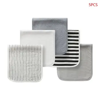 

5Pcs/set Soft Absorbent Baby Burp Cloth Infants Boys Girls Feeding Towel Newborn Burping Rags Kids Shower Gift