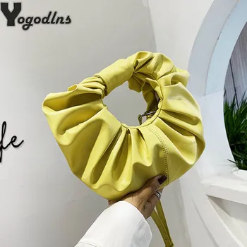 

Luxury Designer Cloud Bag Women Day PU Leather Shoulder Bag Pleated Dumpling Messenger Bag Female Mini Crossbody Handbag Purse