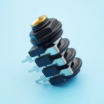 

50pcs/lot 6.35mm Double Track Audio Microphone Plug 6 Pin Gold Plated 6.5mm Dual Microphone Connector Adapter Straight Jack