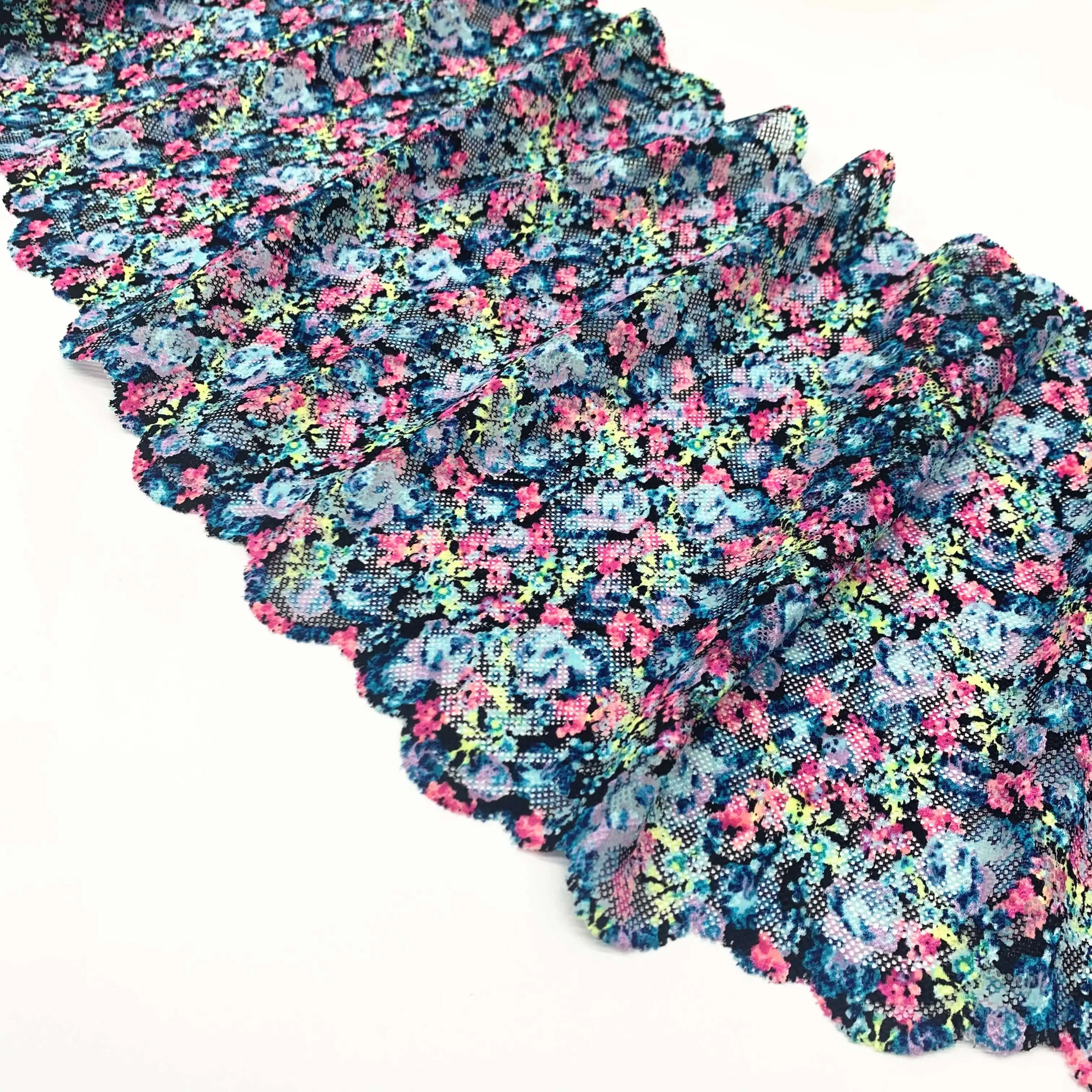 3y/lot 7 - 8 7/8 inch Colorful Mix Elastic Stretch Lace trim 3