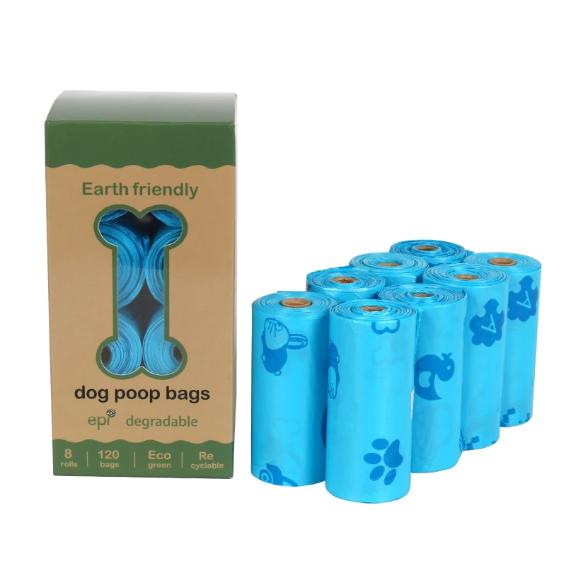 8Rolls120pcs сумка для собак домашних животных мешки мусора переноска биоразлагаемые
