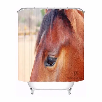 

Custom New horses Bathroom Acceptable Shower Curtain Polyester Fabric Bathroom Curtain #180318-37-19