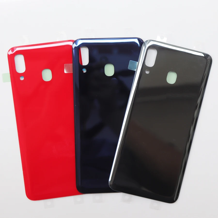 10 шт. чехол для SAMSUNG Galaxy A20 SM-A205F A205 A205F задняя крышка для батареи задняя крышка стекло Корпус Замена