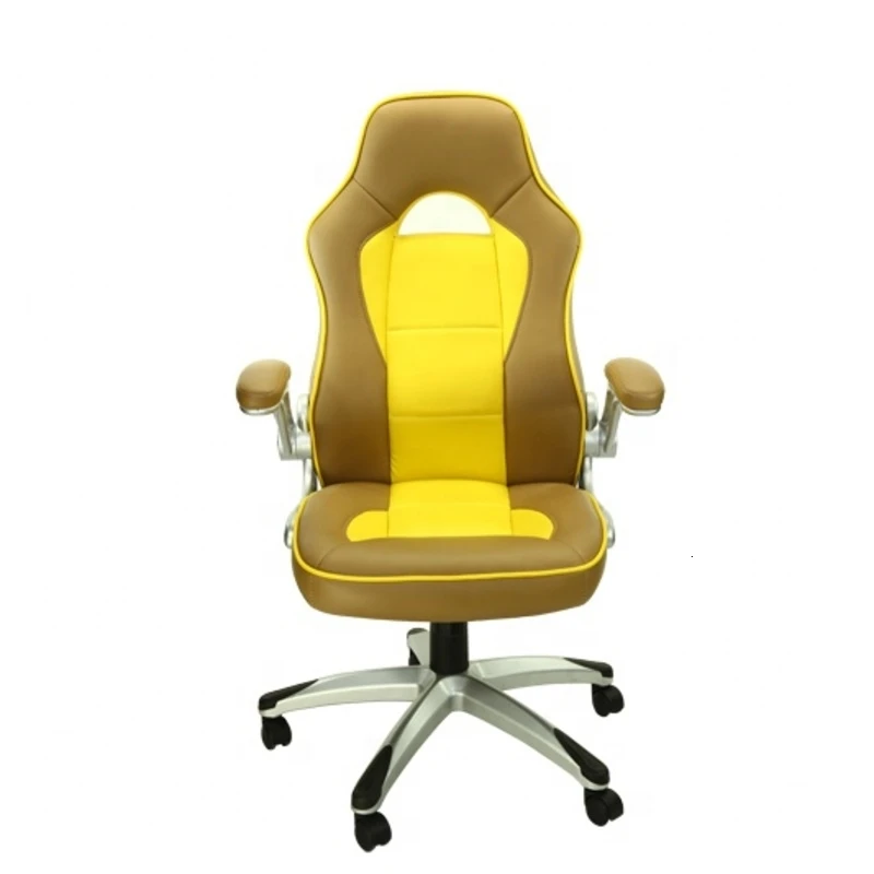 

Yellow office chair swivel gaming chair long time use capable racing rocker thick cushion durable comfy soft seat