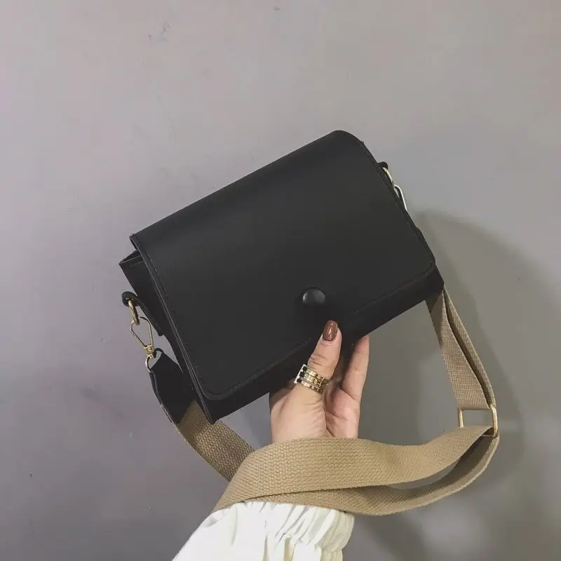 

2019 New Style Hong Kong Style Retro Square Sling Bag Versatile MORI Series Shoulder Bag GIRL'S Wide-Strap Single-shoulder Bag f
