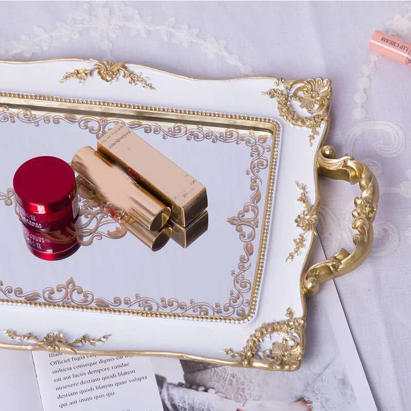Nordic Fruit Dessert Plate, Rectangle Square Round Jewelry Dish Earrings Necklac Ring Storage Plates Party Cake Decoration Tray