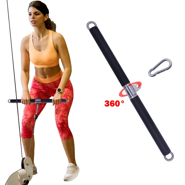 musculation Équipements de fitness portables Barre de résistance rotative  droite, équipement de gymnastique, fixation de Machine à câble, barre à  deux extrémités avec anneau de roulement - AliExpress