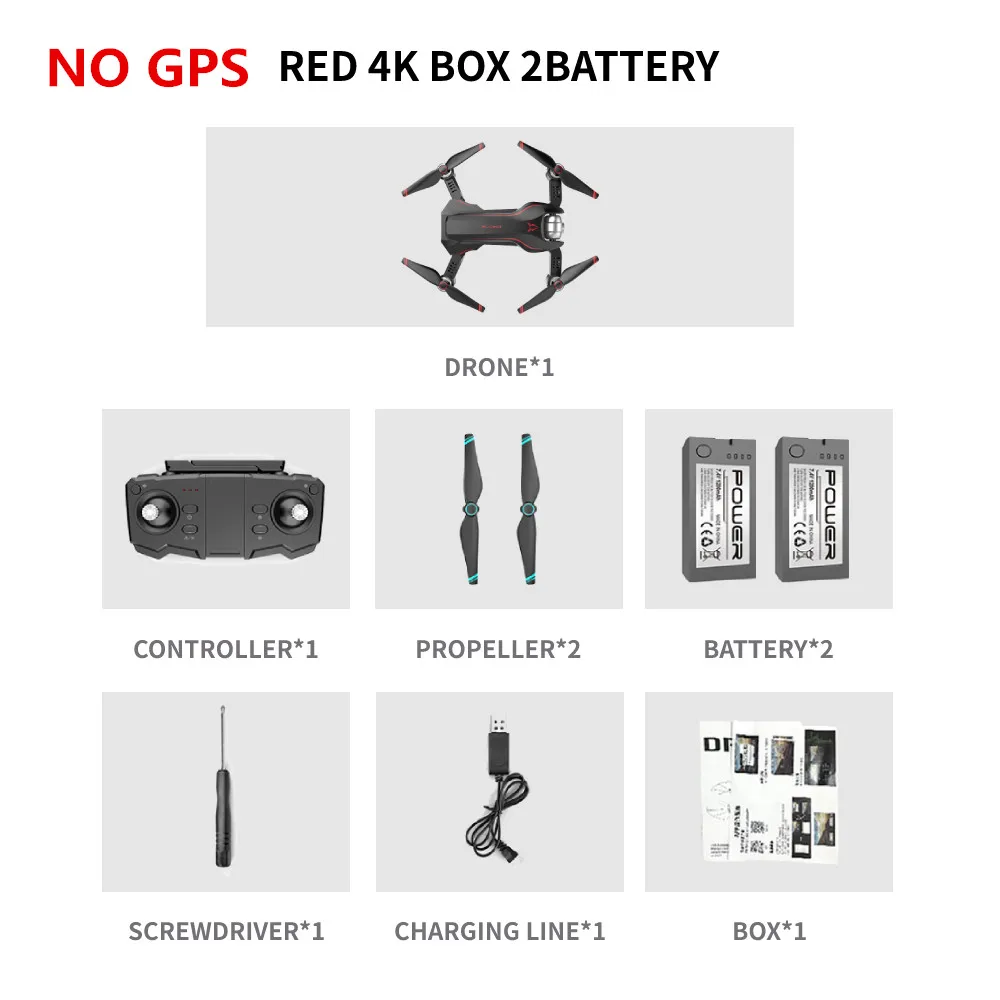 S20 gps Дрон с 4K HD двойной X50 зум Камера оптический поток жестов фото RC вертолет Профессиональный Дрон Квадрокоптер VS SG907 E58 - Цвет: NO GPS RED 4K BOX