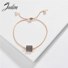 Ювелирные изделия joolim оптом серый природный камень регулируемый браслет с шармами дизайн ювелирных изделий стильный браслет