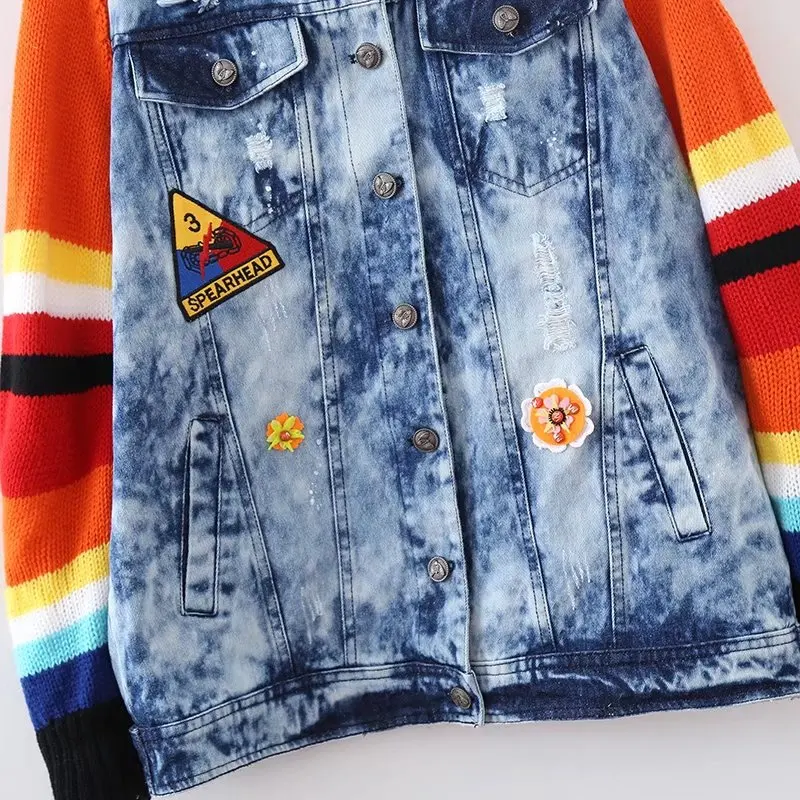 17 Years Autumn New Style Korean-style Fashion Joint Contrast Color Stand Collar Fur Trim Long Sleeve Applique Sequin Jeans Coat
17 Years Autumn New Style Korean-style Fashion Joint Contrast Color Stand Collar Fur Trim Long Sleeve Applique Sequin Jeans Coat