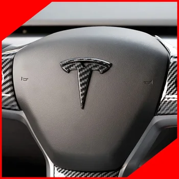 

A Little change carbon fiber steering wheel label decorative stickers personalized labeling for Tesla Model 3 S X