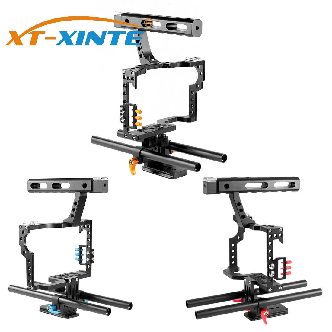 

Aluminum Alloy Handle Grip Rod Rig Camera Cage Video Film Stabilizer for Sony A7II A7R A7SII A6000 A6500 Panasonic GH4